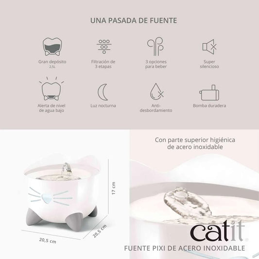 Fuente PIXI de Acero Inoxidable