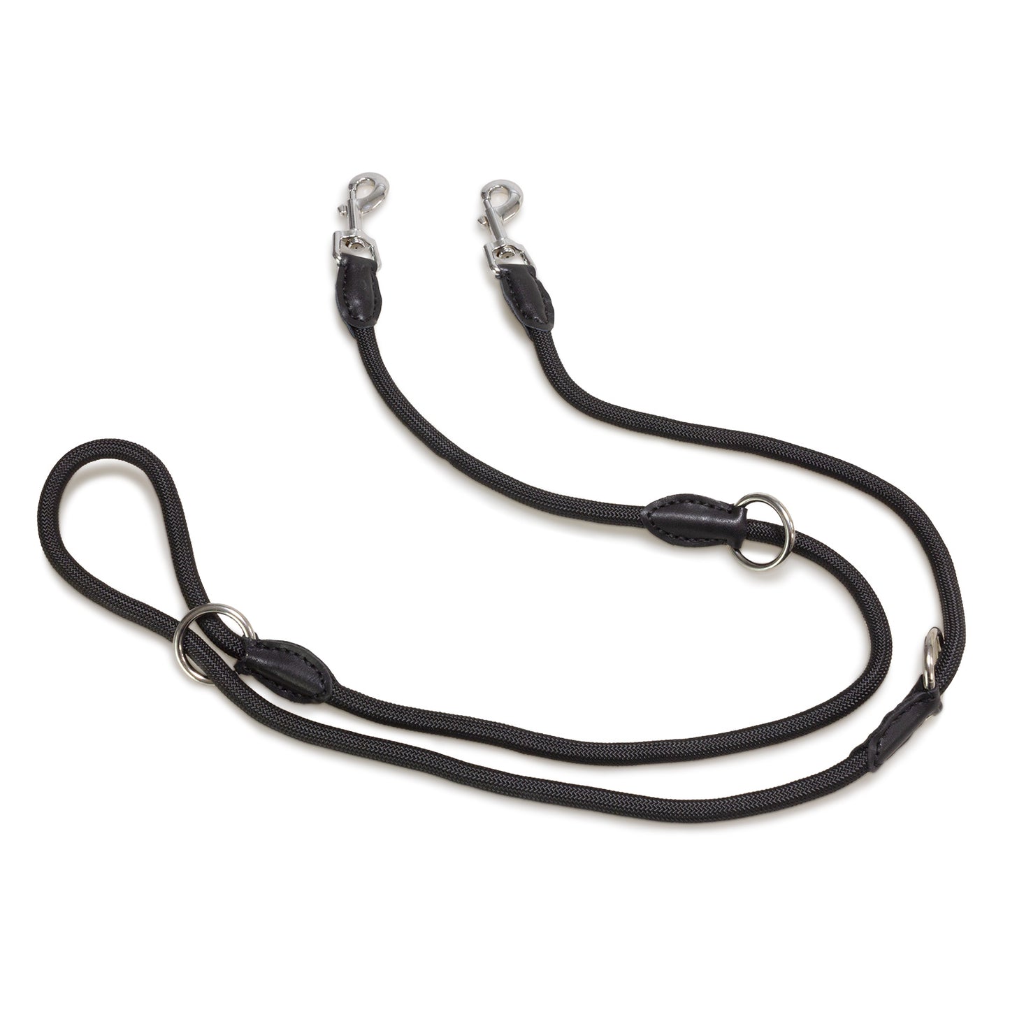 Correa tres posiciones negro para perros - 1 x 200 cm - Accesorios para mascotas