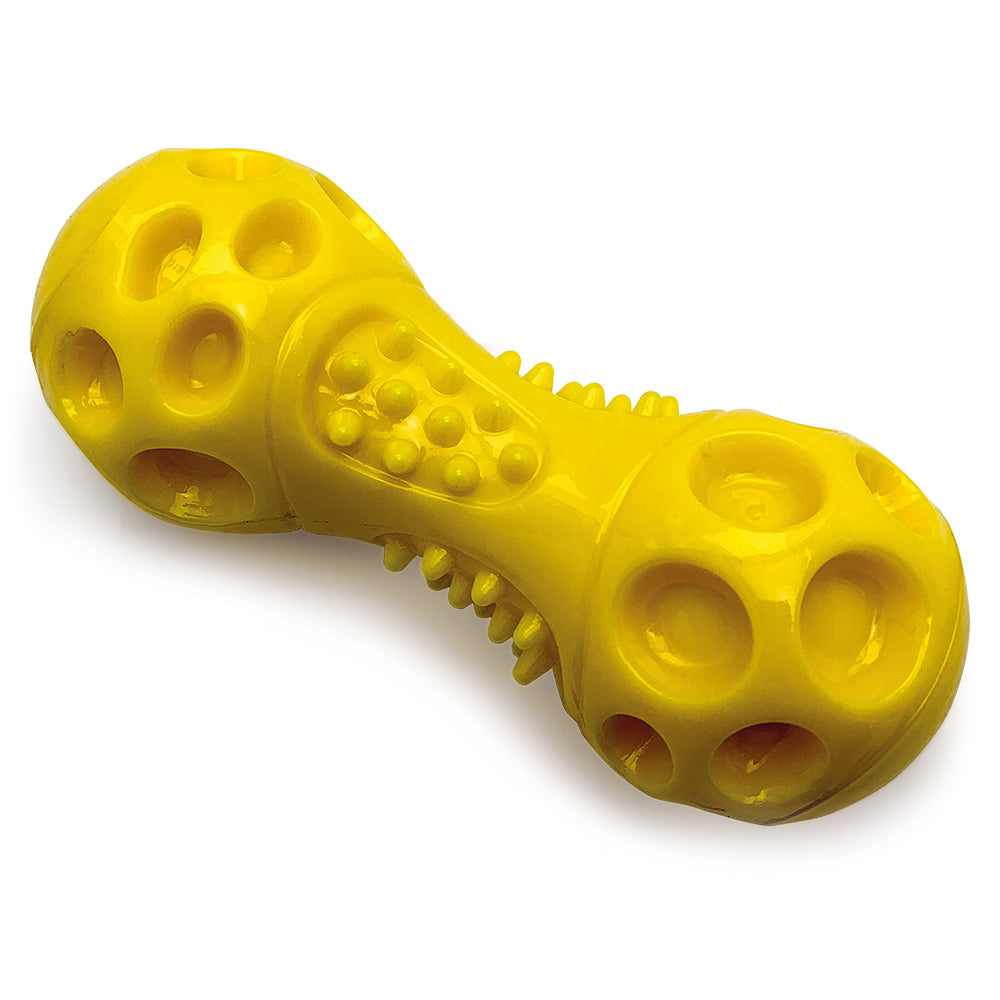 Hueso amarillo super resistente para perros masticable - Juguetes caninos - Favorece la eliminación del sarro