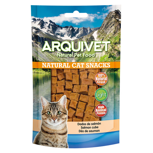 Dados de salmón 50 gr - Snacks 100% naturales para gatos - Alimento complementario para felinos