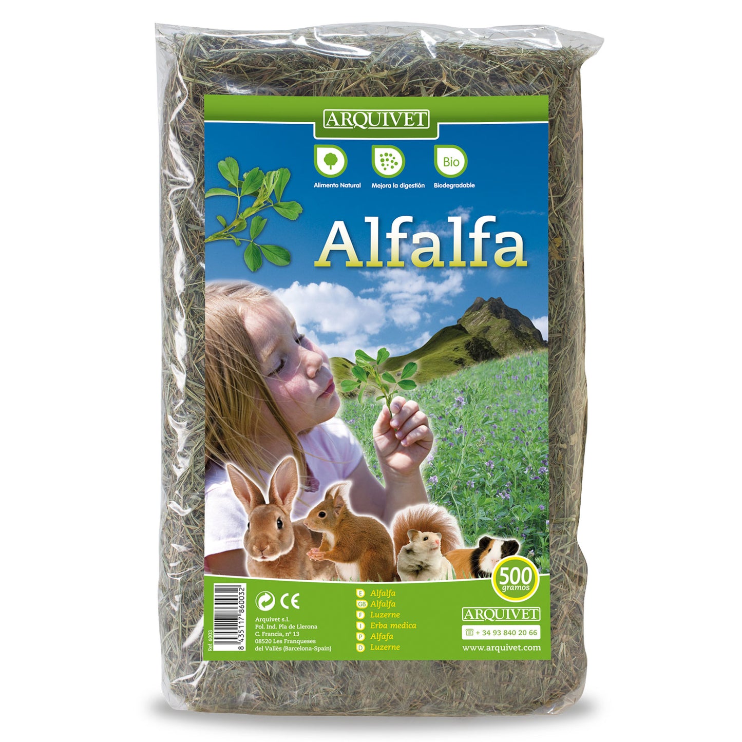 Alfalfa 500 gr para complementar la dieta de pequeños roedores - proteínas de gran calidad