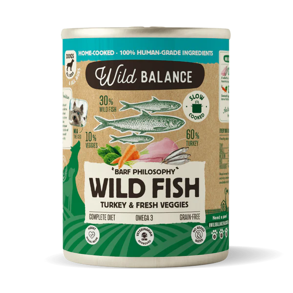 Lata de Pescado y Pavo para perros 400g - Filosofía BARF