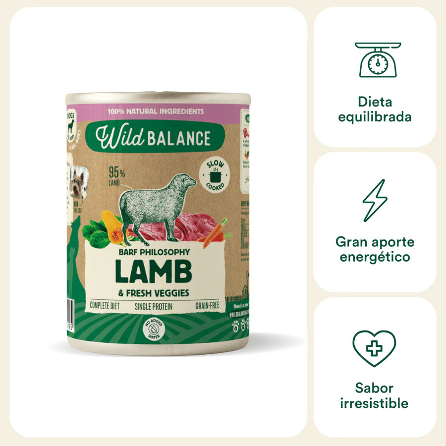 Lata de Cordero para perros 400g - Filosofía BARF