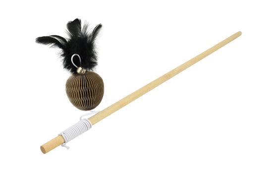VARA CON PELOTA DE CARTÓN Y PLUMA