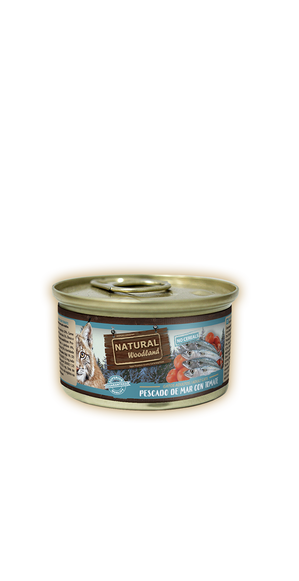 Natural Woodland Gato Pescado de mar con tomate 85gr