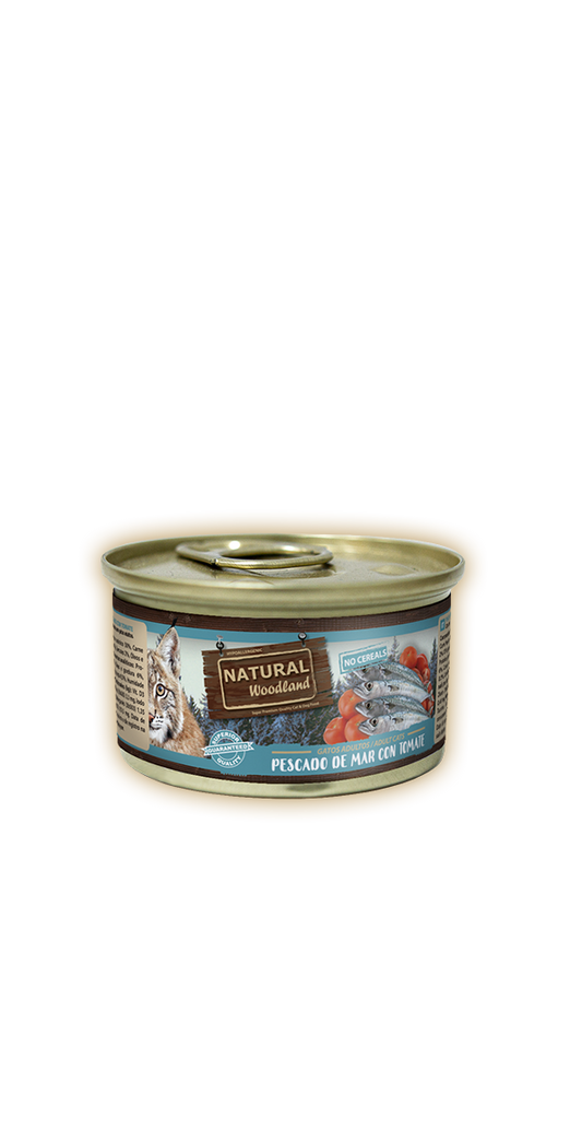 Natural Woodland Gato Pescado de mar con tomate 85gr